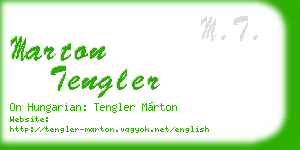 marton tengler business card